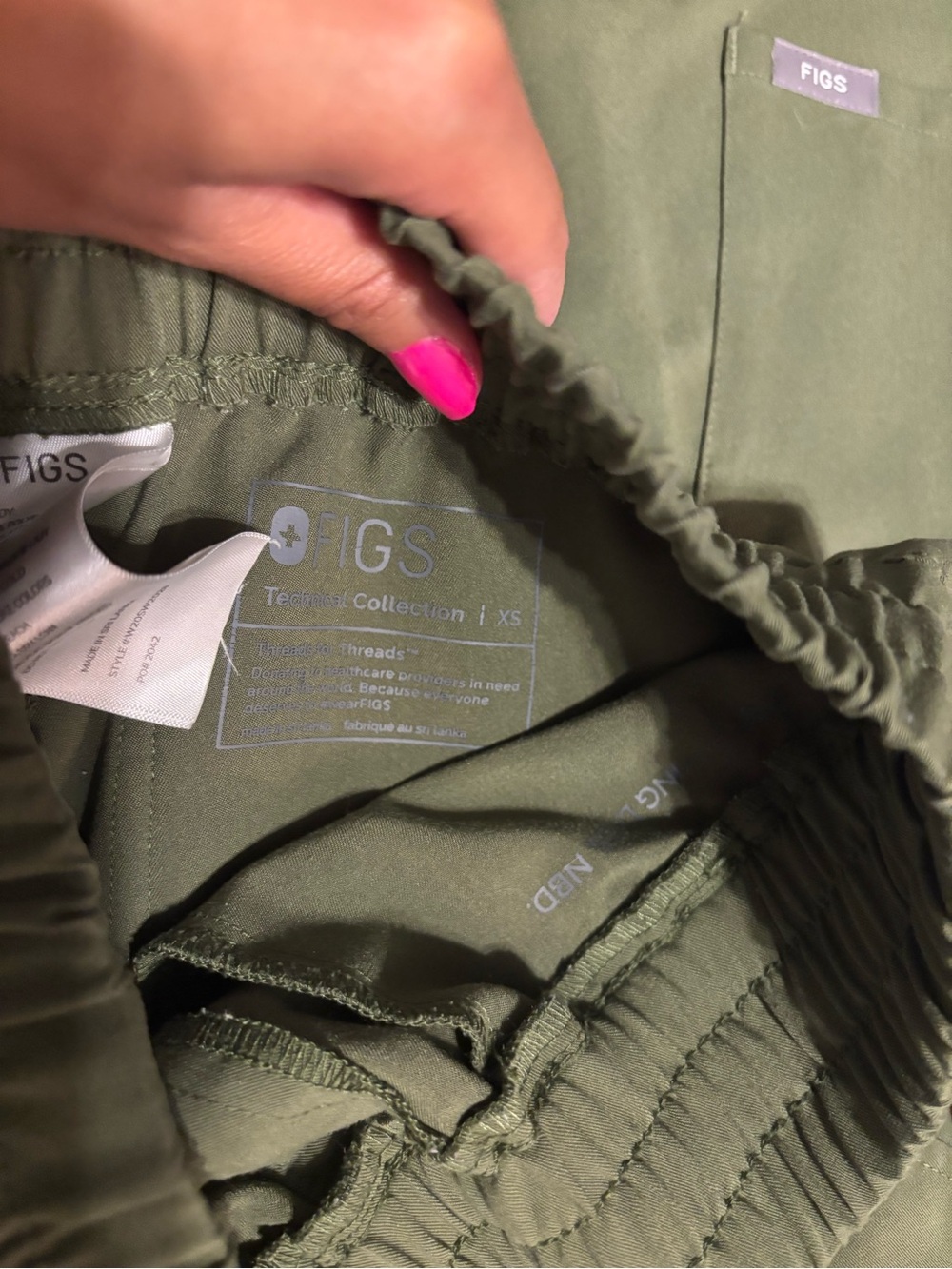Figs Olive Green Track Joggers Catrina top - Picture 6 of 7